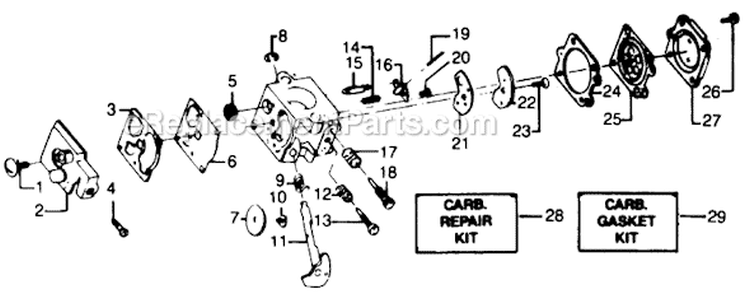 Page A Diagram and Parts List for XR-50A  Weed Eater Trimmer